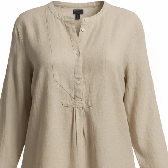 J. Crew | Baird McNutt Irish Linen Top Long Sleeve Blouse Size 14T - Picture 4 of 11